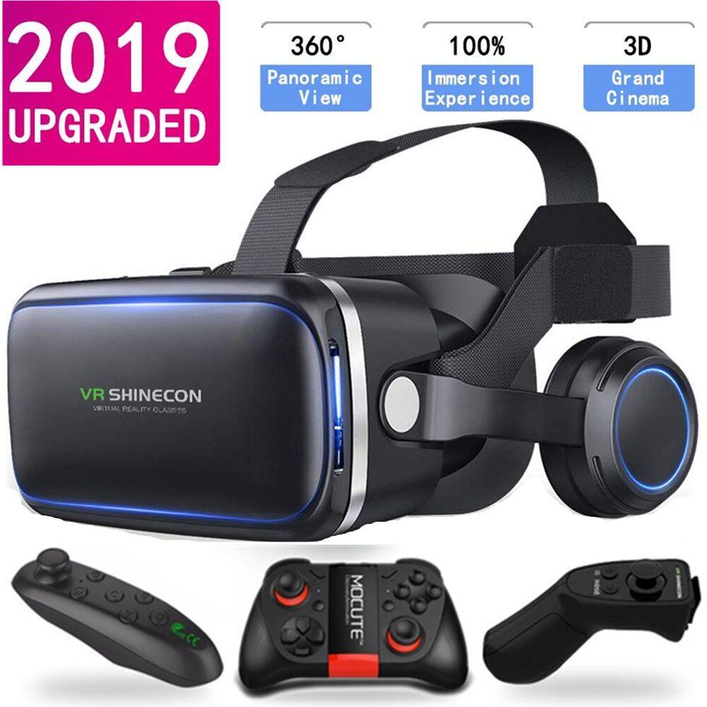 Original VR shinecon 6.0 headset version virtual reality glasses 3D glasses headset helmets smartphone Full package + controller