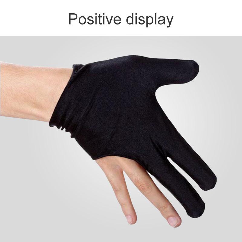 Billiard Gloves Finger Protection Left Hand 3-Finger Glove Specialized Black Billiards Snooker Sport