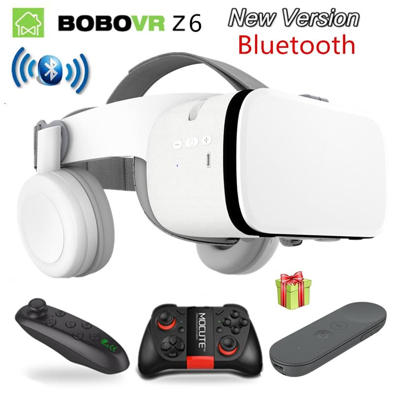 2019 Newest Bobo vr Z6 VR glasses Wireless Bluetooth VR goggles Android IOS Remote Reality VR 3D cardboard Glasses 4.7- 6.2 inch