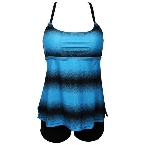 Tank Heart Gradient Biquini Plus Size Swimwear Women Tankini Top Two Piece Swimsuit with shorts badpak Swim Bathing Suit bikinis