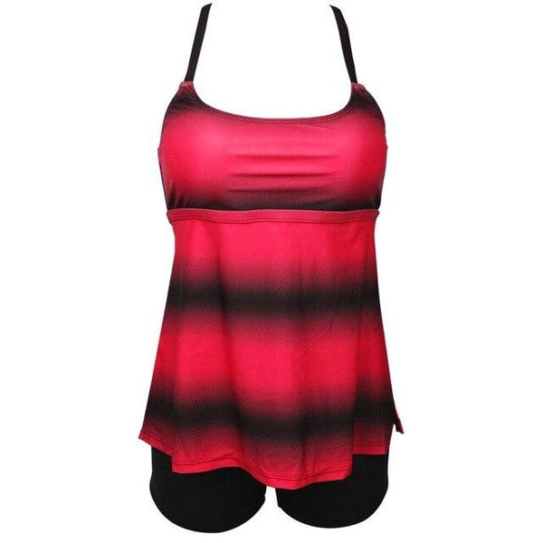 Tank Heart Gradient Biquini Plus Size Swimwear Women Tankini Top Two Piece Swimsuit with shorts badpak Swim Bathing Suit bikinis