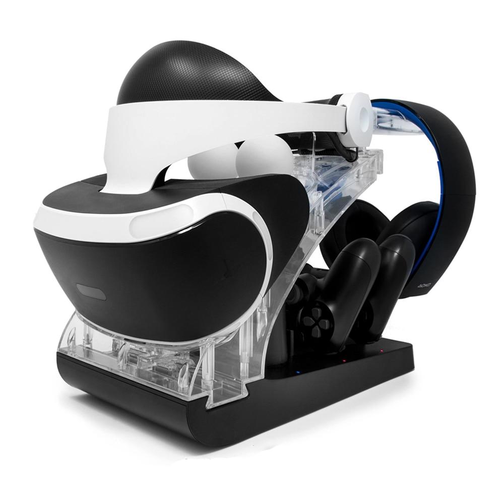 For PS Move PS4 Controller PSVR Headset Storage Showcase Joystick Charging Dock Station Stand Holder for PS VR MOVE Controller