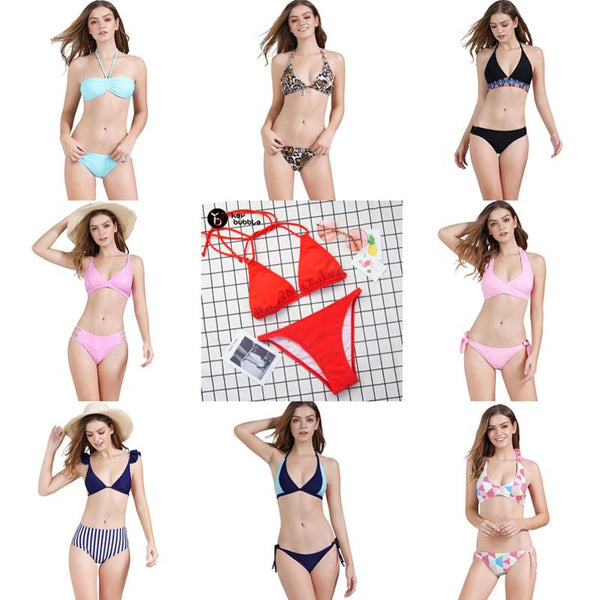 Bikini 2019 Swimwsuit Women Sexy Swimwear Push up Bikini Bandage Halter Bikini Set Low Waist Padded Beachwear Drop shipping S-XL