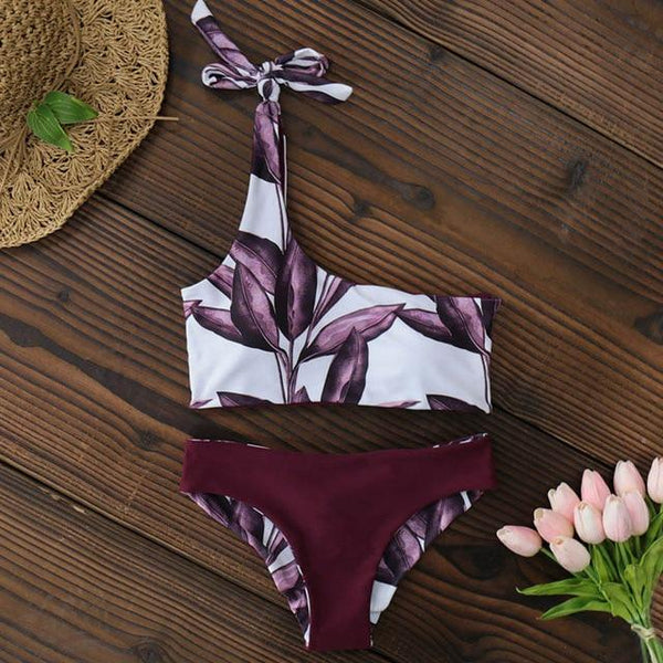 Bikini Women Swimwear Push Up Swimsuit One Shoulder Print Brazilian Bikini Set 2019 Biquini Bathing Suit Beach Swimming Suit