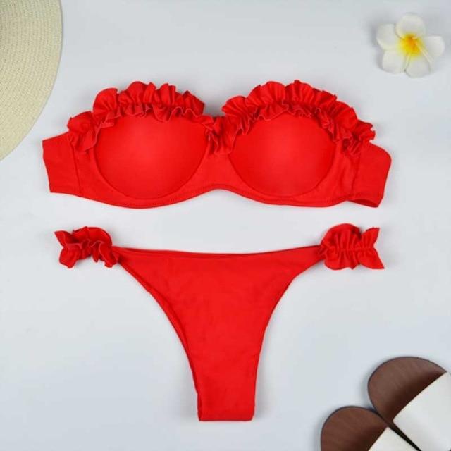 2019 White Flower Bikini Female Bather Black Floral Swimsuit Sexy Brazilian Bathing Suit Push Up Swimming Women Swimwear