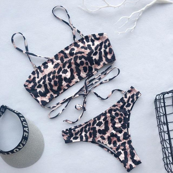Snake print bikini Push up swimsuit female bathing suit String thong Brazilian bikini 2019 High cut swimwear women Sexy biquini
