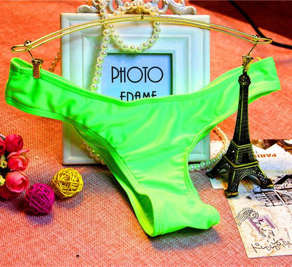 8 Color Female Briefs Cut Out Thong Separates Summer Beach Bathing Suits Women Bikini Bottom Swimwear Swim Shorts