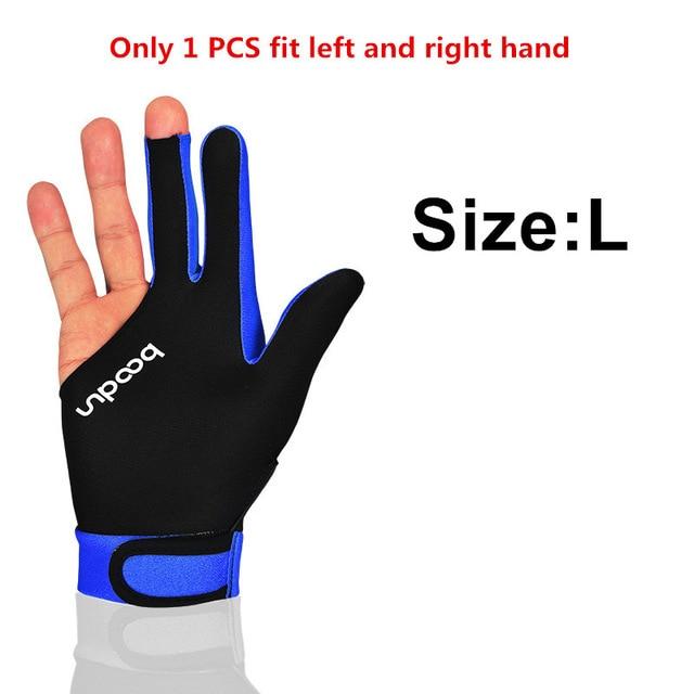 Boodun 1PCS 3 Fingers Billiard Gloves Pool Snooker Glove for Men Women Fits Left Right Hand Billiard Shooters Snooker Gloves