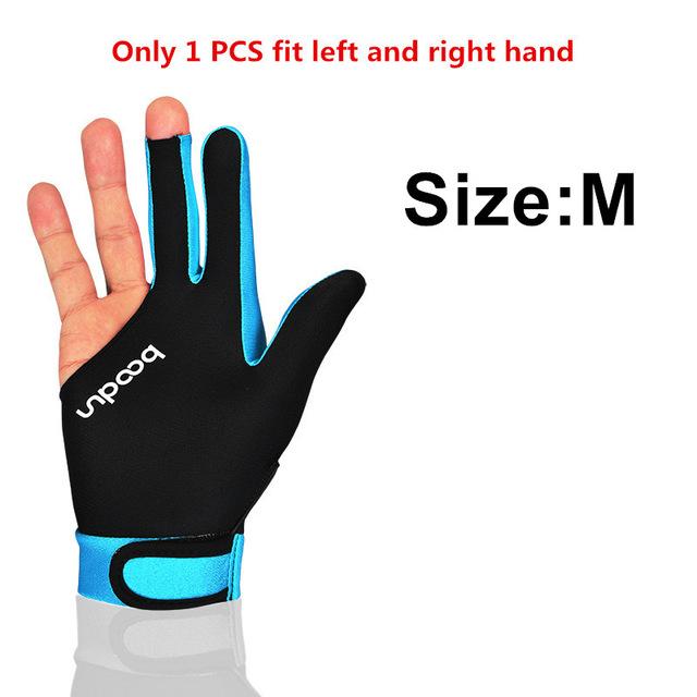 Boodun 1PCS 3 Fingers Billiard Gloves Pool Snooker Glove for Men Women Fits Left Right Hand Billiard Shooters Snooker Gloves