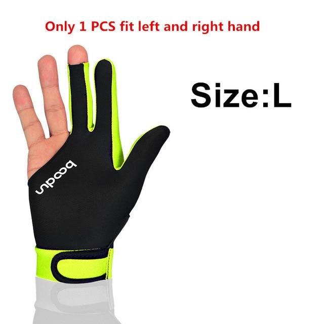 Boodun 1PCS 3 Fingers Billiard Gloves Pool Snooker Glove for Men Women Fits Left Right Hand Billiard Shooters Snooker Gloves