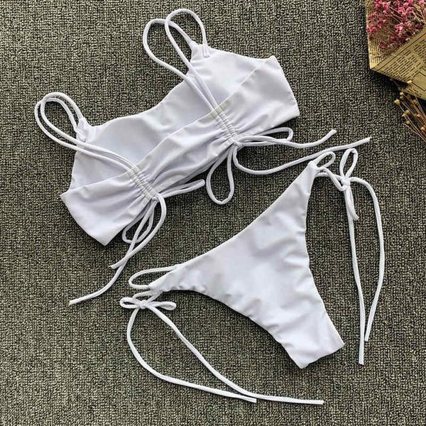 Peachtan V-neck bikini Push up 2019 Sexy ruffles swimsuit female Triangle swimwear women bathing suit biquini Summer beach wear