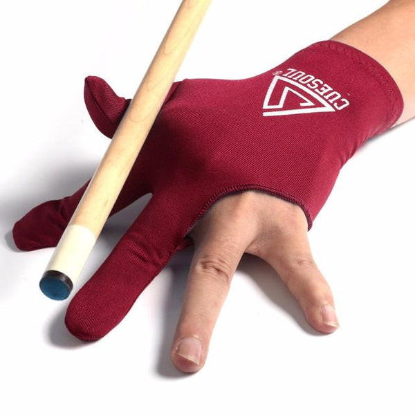 Cuesoul 3 Finger Billiards Snooker Gloves Pool Cue Gloves Black Left Hand