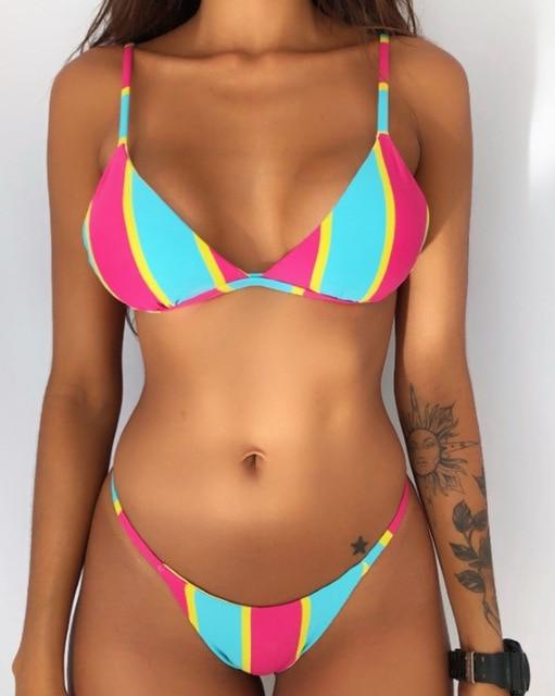 Sexy bikini 2019 floral print strappy Swimwear women Bikini set Biquini bathing suit Swimsuit thong Brazilian beach wear