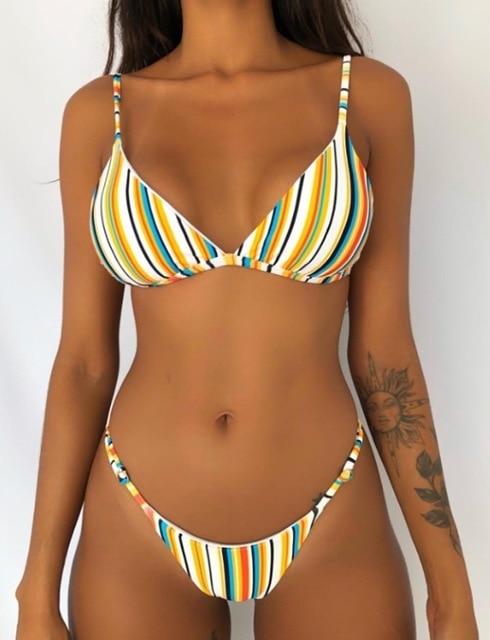Sexy bikini 2019 floral print strappy Swimwear women Bikini set Biquini bathing suit Swimsuit thong Brazilian beach wear