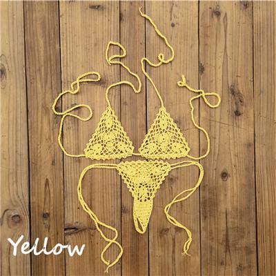 13 Color Handmade bikini Sets crochet black lace thong string swimwear Sunbathing swimsuit
