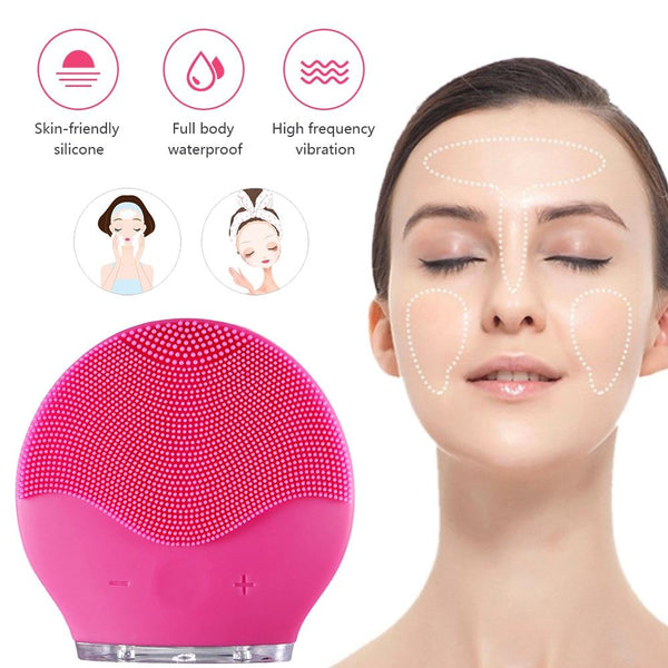 Facial Cleanser Washing Brushes Face Cleaning Brush Electric Mini Electric Facial Brushes Waterproof Silicone Facial Clean Brush