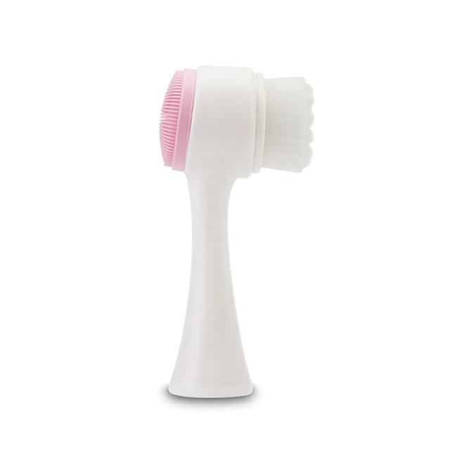 Double Side Silicone Facial Cleanser Wash Brush Soft Mild Fiber Face Cleaning Portable Size Face Massage Washing Skin Care Tool