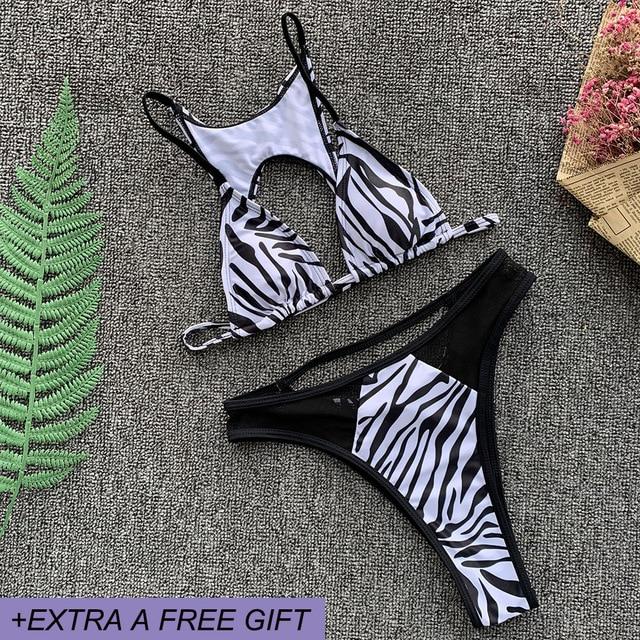 Green Mesh Stitching Bikini Set Brazillian Swimsuit Women Sexy High Waist Thong Swimwear Female Swimming Suit Maillot De Bain