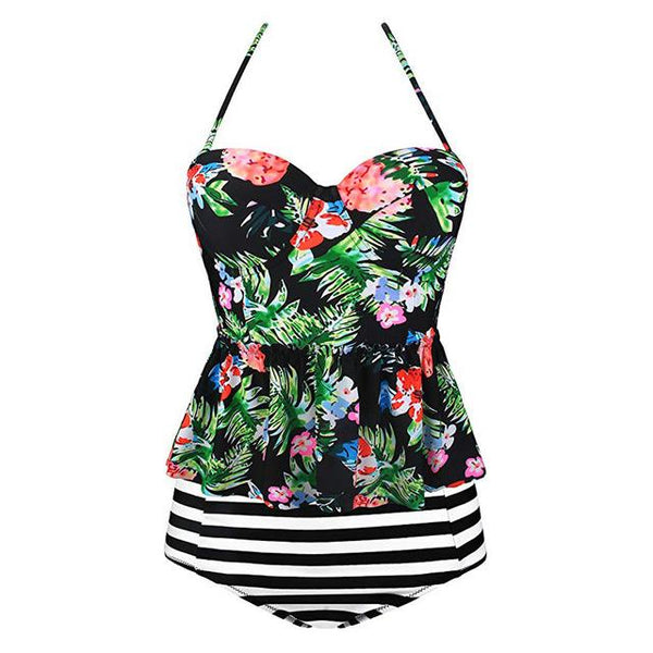 Swimwear Women Swim Suit Summer 2019 Girls Tankini Swimsuits Girls Beach dress Retro Bathing Suit Women Biquinis Feminino 2019