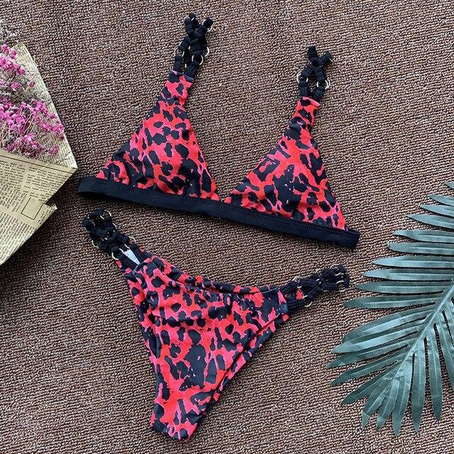 Red/Leopard/tankini Mujer 2019 Swimming Suit for Women Swimsuit Two Piece Biquinis Feminino Sexy Bathing Suit Women
