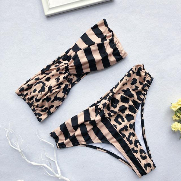 Bikini Fashion 2019 Women Swimwear 2 Piece Snake Print Bikini Waist High Swimsuit Push Up Beachwear Summer Swim Wear For Women