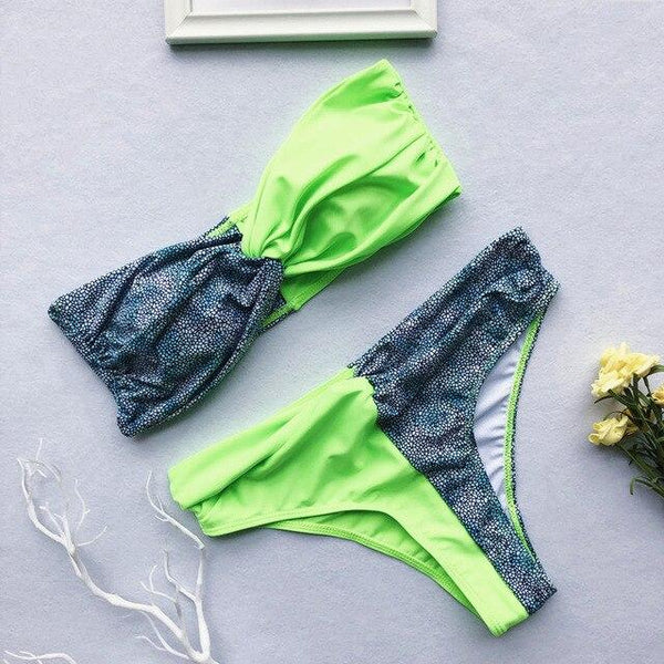 Bikini Fashion 2019 Women Swimwear 2 Piece Snake Print Bikini Waist High Swimsuit Push Up Beachwear Summer Swim Wear For Women