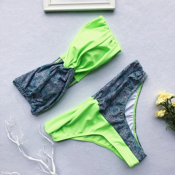 Bikini Fashion 2019 Women Swimwear 2 Piece Snake Print Bikini Waist High Swimsuit Push Up Beachwear Summer Swim Wear For Women
