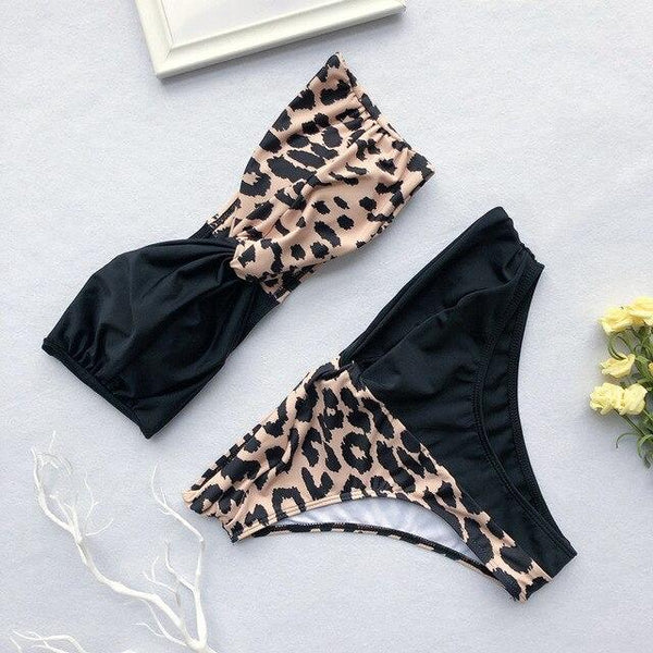 Bikini Fashion 2019 Women Swimwear 2 Piece Snake Print Bikini Waist High Swimsuit Push Up Beachwear Summer Swim Wear For Women