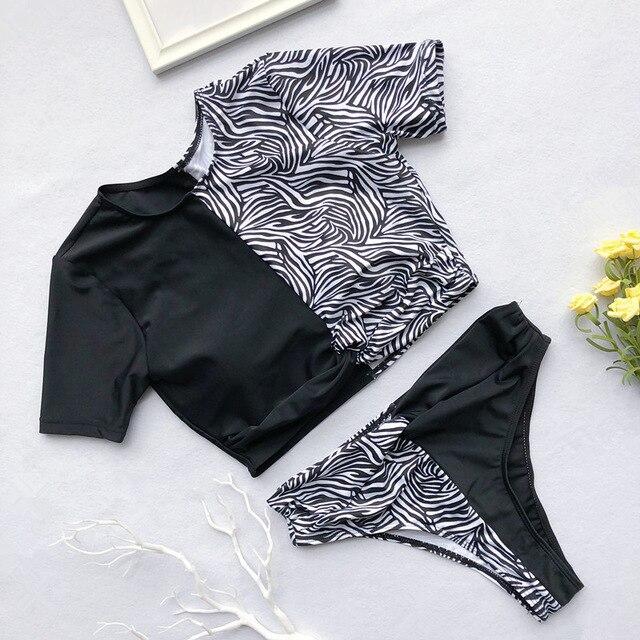 Bikini Fashion 2019 Women Swimwear 2 Piece Snake Print Bikini Waist High Swimsuit Push Up Beachwear Summer Swim Wear For Women