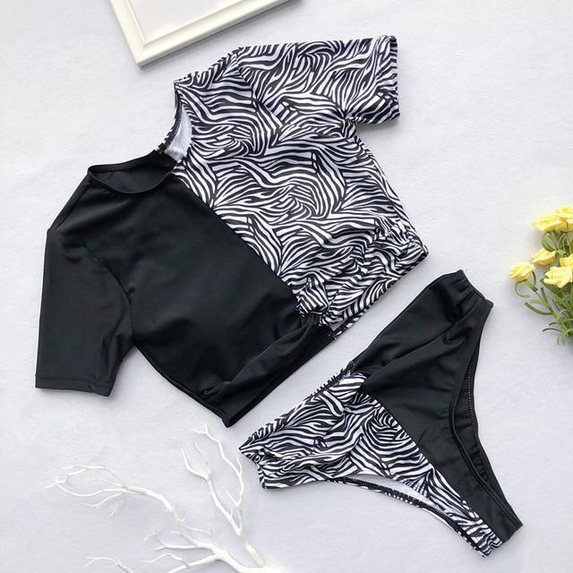 Bikini Fashion 2019 Women Swimwear 2 Piece Snake Print Bikini Waist High Swimsuit Push Up Beachwear Summer Swim Wear For Women