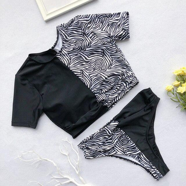 Bikini Fashion 2019 Women Swimwear 2 Piece Snake Print Bikini Waist High Swimsuit Push Up Beachwear Summer Swim Wear For Women