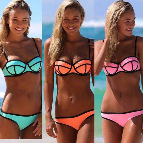 Hot Sale Ladies Swimwear Women Bikini Set High Waist Push-up Bra Swimsuit Bathing Suit Beach Swim Costume