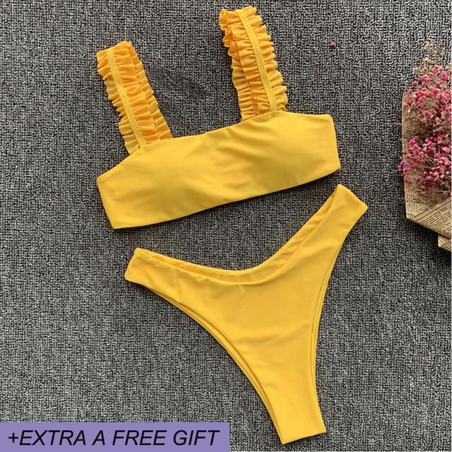 Women Bikini Set Solid Swimwear Brazilian Beach Wear Female Swimsuit Sets Swimming Suit Sport Biquini Girls bathing suit tankini