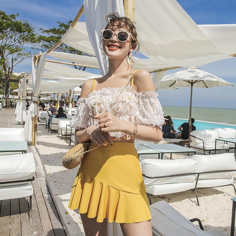 Women's Swimsuit Swimwear Swimming Suit Swimsuits Two Pieces Swim Suits Bikini Girl Piece Female Three Skirt Breasts Sexy Beach