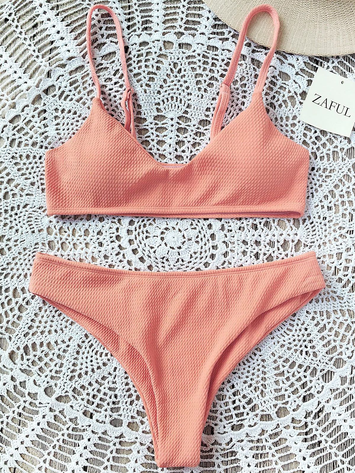 New arrival Women's sexy strap low waist 2pcs Bikini Set Push-up Padded Brazilian Triangle Swimsuit Swimwear beachwear swimming