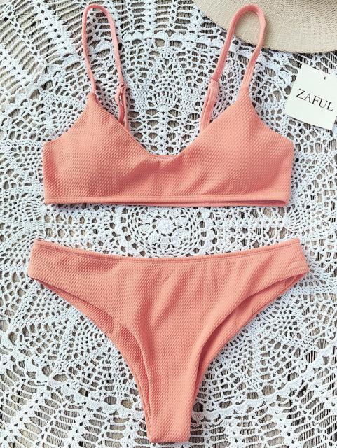 New arrival Women's sexy strap low waist 2pcs Bikini Set Push-up Padded Brazilian Triangle Swimsuit Swimwear beachwear swimming