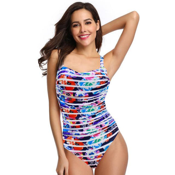 2019 Bikinis Women Monokini Swimsuit Bathing suit  Swimwear Female Vintage Print backless Bodysuit Summer Swim suits Biquini