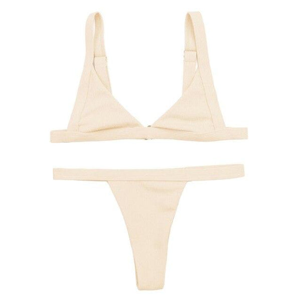 woman bikini swimsuit swimwear 2019 Summer Solid  Triangular Bikini set Sexy Split Monokini Swimming Suit for women biquini