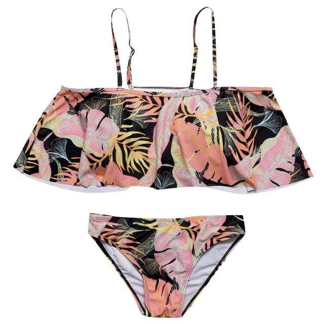 2019 Sexy Bikini Women Swimwear Ruffle Swimsuit Brazilian Bikini Set off the shoulder Bathing Suit Beachwear Swim Suit Summer