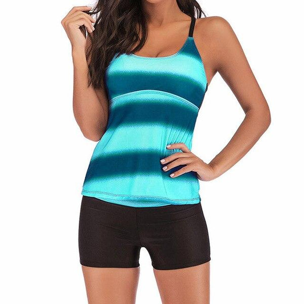 Plus Size Swimwear Swim Skirt Women Strip patchwork backless Sexy Swimsuit Bra Bathing Suit S-5xl Big size Beachwear tankini