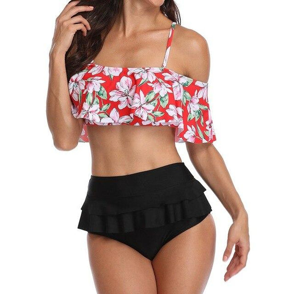 Brazilian Swimwear Women Beach Girls Off Shoulder Tankini Two Piece Swimsuit Summer 2019 Swim Suits Maillot De Bain Femme 2018