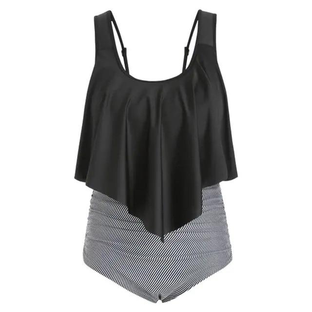 strÃ³j kÄ…pielowy 2019 Two Piece Swimwear Women Plus Size Tankini Swimsuits Solid Tankinis Set Swim Wear maillot de bain femme
