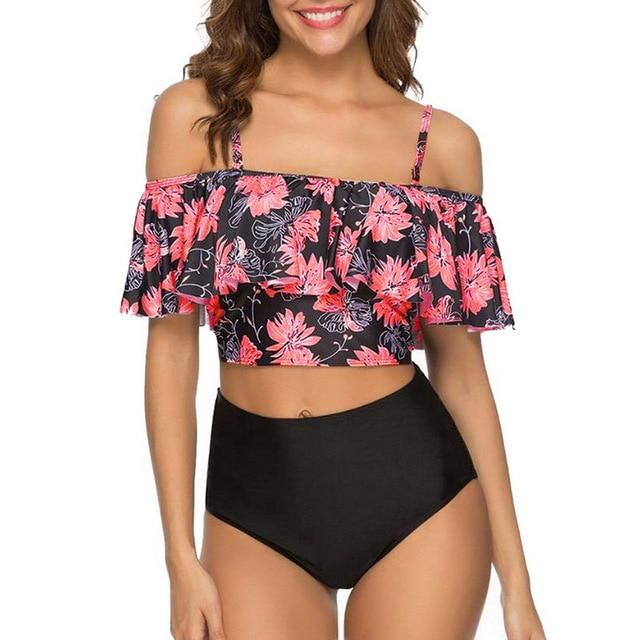 Tankini 2019 Swimwear Women Ruffled Bikinis 2019 Mujer High Waist Swimsuits Bikinis Swimming Suit Tankinis Biquini Bathing Suits