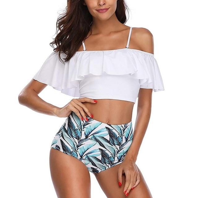 Tankini 2019 Swimwear Women Ruffled Bikinis 2019 Mujer High Waist Swimsuits Bikinis Swimming Suit Tankinis Biquini Bathing Suits