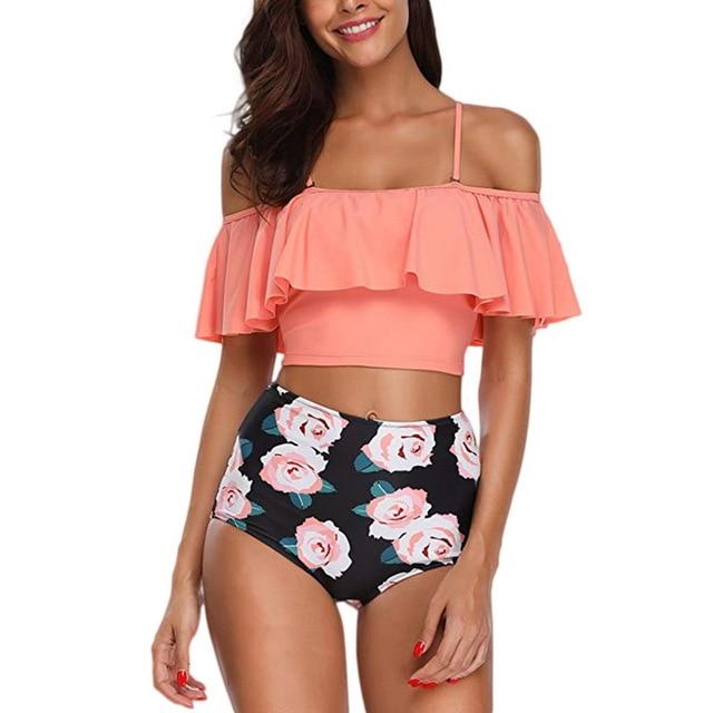 Tankini 2019 Swimwear Women Ruffled Bikinis 2019 Mujer High Waist Swimsuits Bikinis Swimming Suit Tankinis Biquini Bathing Suits