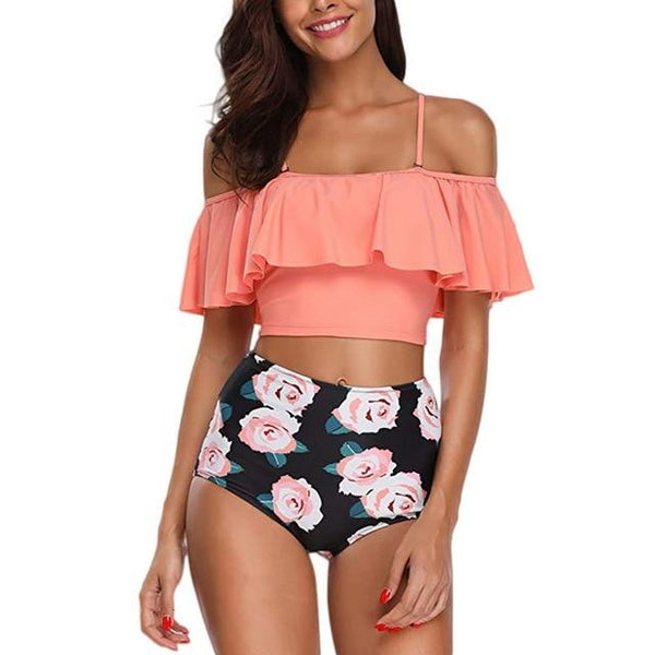 Tankini 2019 Swimwear Women Ruffled Bikinis 2019 Mujer High Waist Swimsuits Bikinis Swimming Suit Tankinis Biquini Bathing Suits