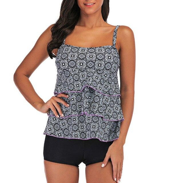 2019 Tankini Set Swimsuit Women Swimwear Plus size Two Piece Suits Print Bathing Suit Beach Wear Swim Maillot De Bain Female