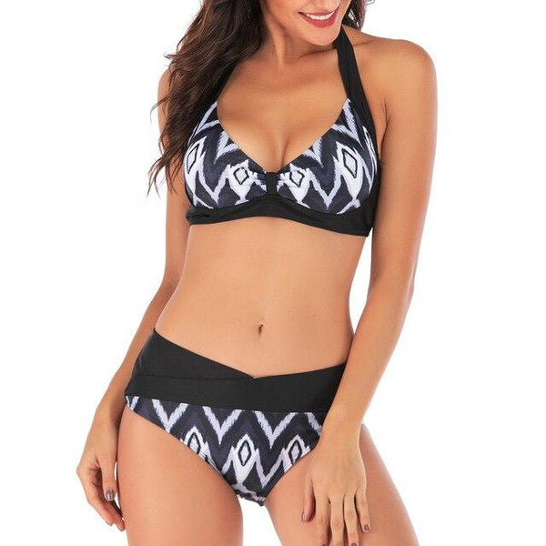 MUQGEW Plus Size Women Floral Print Bikini Set Swimming Two Piece Swimsuits Swimwear Beach Suit Brazilian Bikini 703