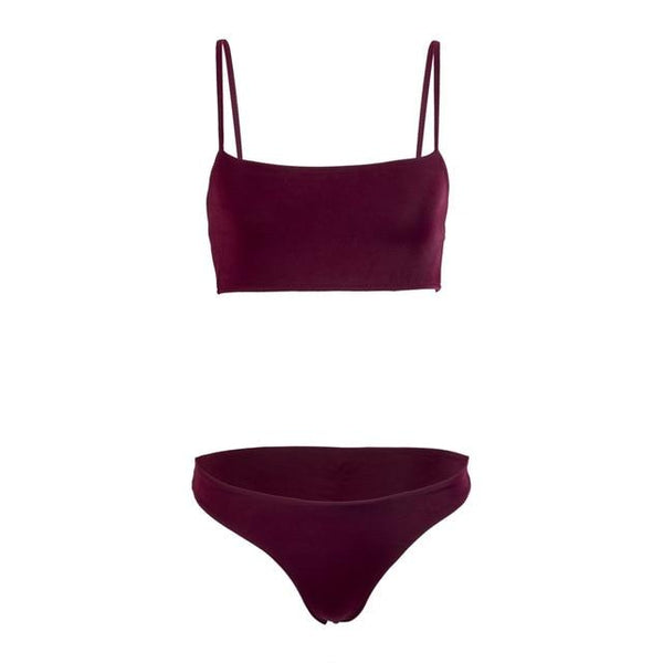 Sexy Summer Swimwear Women Solid Bikini Set Push-up UnPadded Bra Swimsuit Triangle Bathing Suit Swimming Suit biquini