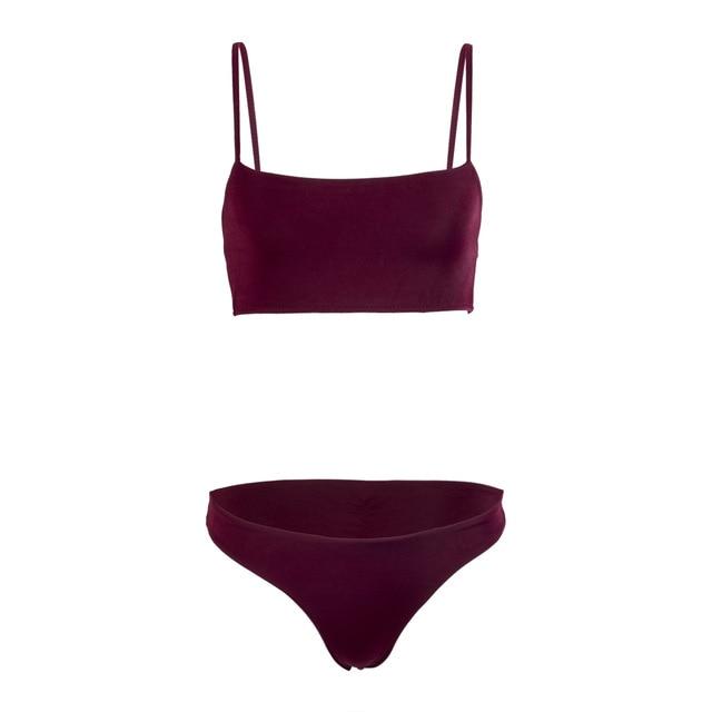 Sexy Summer Swimwear Women Solid Bikini Set Push-up UnPadded Bra Swimsuit Triangle Bathing Suit Swimming Suit biquini
